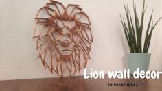 Lion Wall Decor 3D Printer Model