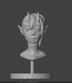 Tiefiling Bust Miniature 3D Printer Model