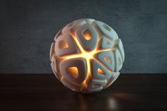 Generative Design. Voronoi Sphere Lamp (LQ) Version. 3D Printer Model