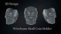 WireFrame Skull Coin Holder 3D Printer Model