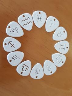 Zodiac Guitar Picks 3D Printer Model