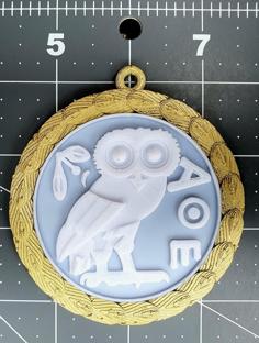 Athena’s Owl Medallion (Athena’s Little Owl Medallion) 3D Printer Model