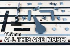 20mm (19.9mm) Bench Dog Set With Levers, Cams, Stops, Etc 3D Printer Model