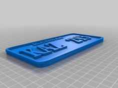 Supernatural Impala License Plate 3D Printer Model