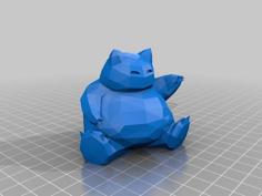 Low Poly Snorlax – Prints Without Support! V1 3D Printer Model