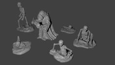 Necromancer And Skeleton Miniatures 3D Printer Model