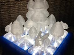 “Rabbits In Forest” Modular LED Lamp 3D Printer Model