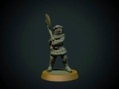 Knight With Axe 28mm (supportless, FDM Friendly) 3D Printer Model