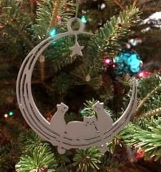 Moon And Cats Ornament 3D Printer Model