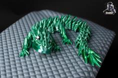 Spiky Mountain Dragon – Articulated – Print In Place – No Supports – Fantasy 3D Printer Model