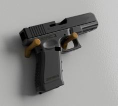 Pistol Wall Mount 3D Printer Model