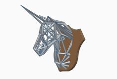 Wireframe Unicorn Trophy 3D Printer Model