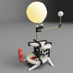 Earth, Moon, And Sun Direction Mechanical Orrery (V1) 3D Printer Model