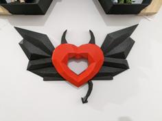 Devil Heart Low Poly 3D Printer Model