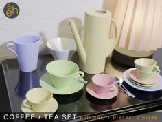 Coffee Set – Full Set, 7 Pieces, 2 Sizes 3D Printer Model