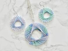 String Art Spirograph Earrings And Pendant 3D Printer Model