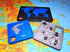 Map Sliding Puzzle 3D Printer Model