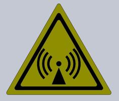 Non-ionizing Radiation Warning Sign 3D Printer Model