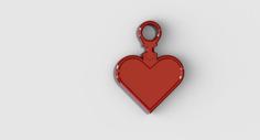 Valentine’s Heart Keychain 3D Printer Model