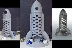 Spaceship / Rocket Dice Tower With Catch Tray 3D Printer Model