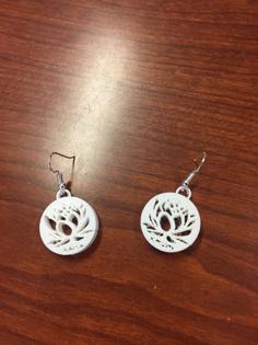 Water Lily Earrings 3D Printer Model