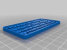 Text Calibration 3D Printer Model