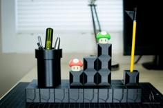 Super Mario Pen/Pencil Holder 3D Printer Model