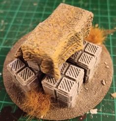 Modern & Scifi Crates & Boxes With Large Blanket Covering Terrain For 28mm 3D Printer Model