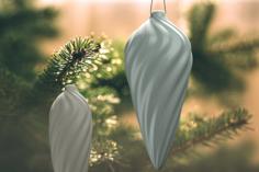 Spiral Teardrop Christmas Ornament 3D Printer Model