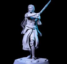 25 MM Female Warrior Miniature For Your Favorite Tabletop Strategy Game And Paintings. Hero Unit Ready To Print! 3D Printer Model