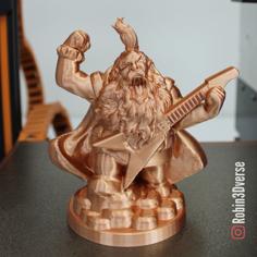 Dwarf Rockstar Support Free Remix 3D Printer Model