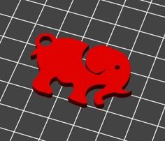 Elephant Keychain 3D Printer Model