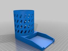 Pencil Cup With Post It Tray 3D Printer Model