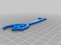 Disney Fan Castle Key, Added A Mickey, Flattened/sized It. 3D Printer Model