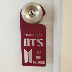 BTS Door Handle Sign Do Not Disturb 3D Printer Model