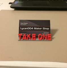 “Take One” – Business Card Holder 3D Printer Model