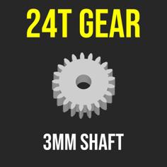 GEAR PINION 24T 3MM SHAFT MOTOR RC CAR CRAWLER 3D Printer Model