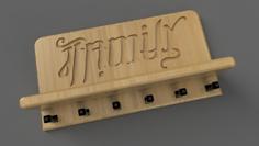 Family/Famille Ambigram Wall Key Holder 3D Printer Model