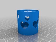 Valentines Day Tea Light Holder 3D Printer Model