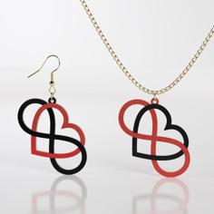 Infinite Love Earrings Pendant 3D Printer Model