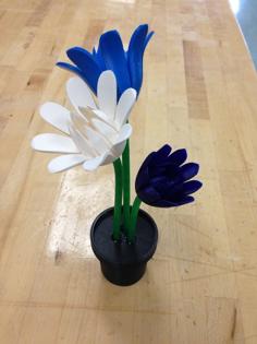 Flowers And Pot 3D Printer Model