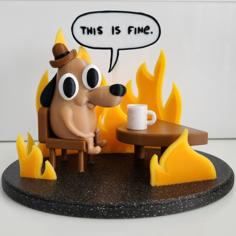 This Is Fine Dog Remix 3D Printer Model