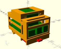 DIN Rail Box For Raspbery PI With HAT And Display 3D Printer Model