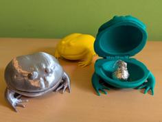 Frog Shaped Hinged Trinket Box (3) Sizes 3D Printer Model