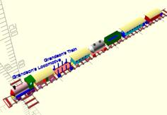 Toys For Boys – Train Set With Locomotive- OpenSCAD CSV 3D Printer Model