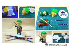 One Piece-Roronoa Zoro & Pirate Flag Bottom 3D Printer Model