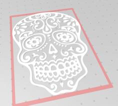 Mexican Skull 2D Wall Sculpture 3D Printer Model