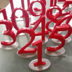 Table Numbers For Party Games 3D Printer Model