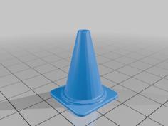 1/24, 1/28 SCALE TRAFFIC CONE (UNDER 20 MINUTE PRINT) 3D Printer Model