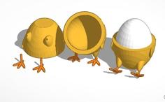 Standing/Sitting Chick Egg Cup 3D Printer Model